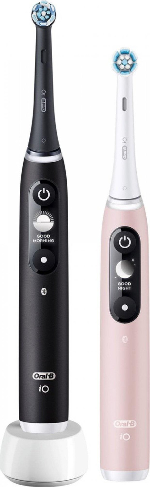 Levně Oral-B iO Series 6 Duo Black & Pink Sand set elektrických zubních kartáčků, 5 režimů, AI, časovač