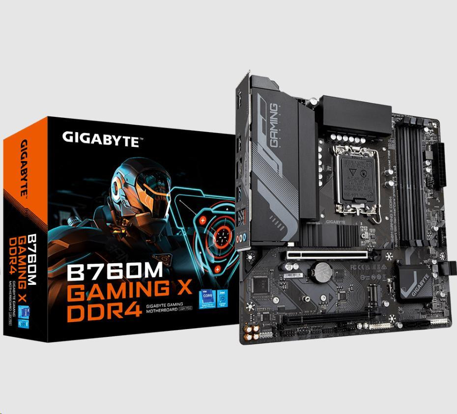 Levně GIGABYTE MB Sc LGA1700 B760M GAMING X DDR4, Intel B760, 4xDDR4, 1xDP, 1xHDMI, mATX
