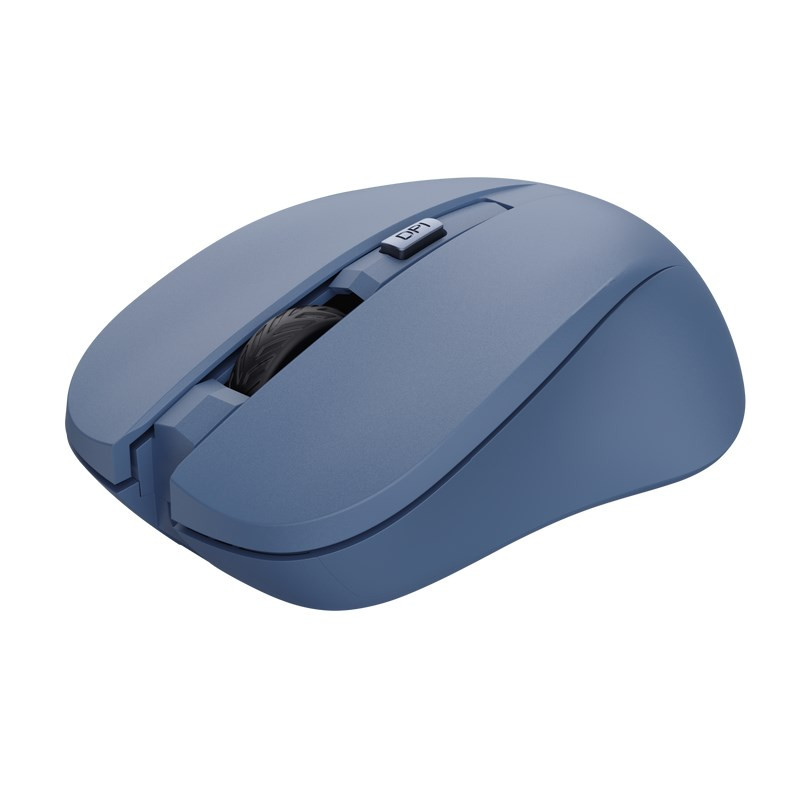 Levně TRUST myš Mydo tichá bezdrátová myš, optická, USB, modrá