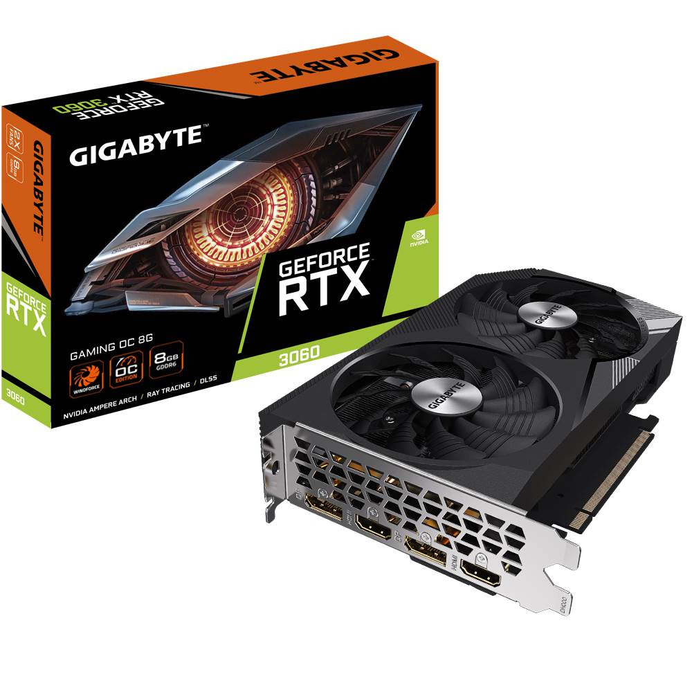 Levně GIGABYTE VGA NVIDIA GeForce RTX 3060 GAMING LHR OC 8G, 8G GDDR6, 2xDP, 2xHDMI