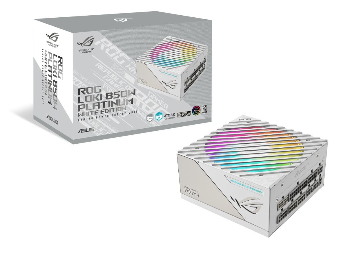 ASUS zdroj ROG Loki SFX-L 850W White Edition, 80+ Platinum, ARGB