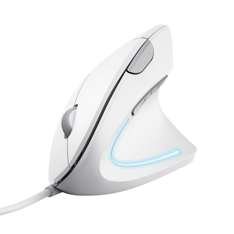Levně TRUST vertikální myš Verto ergonomická myš, USB, bílá