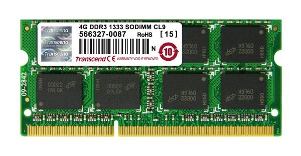 Levně TRANSCEND SODIMM DDR3 4GB 1333MHz 256Mx8 CL9