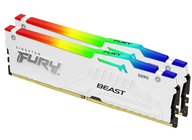Levně KINGSTON DIMM DDR5 (Kit of 2) FURY Beast White RGB XMP 32GB 5200MT/s CL40