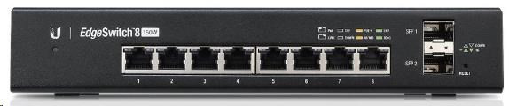 UBNT EdgeSwitch ES-8-150W [8xGigabit, 150W PoE+ 802.3at/af, pasivní PoE 24V, 2xSFP slot, non-blocking 10Gbps]