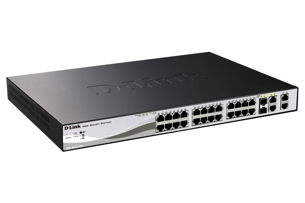 Levně D-Link DES-1210-28P 24-port 10/100 PoE Smart Switch + 2 Combo 1000BaseT/SFP + 2 Gigabit