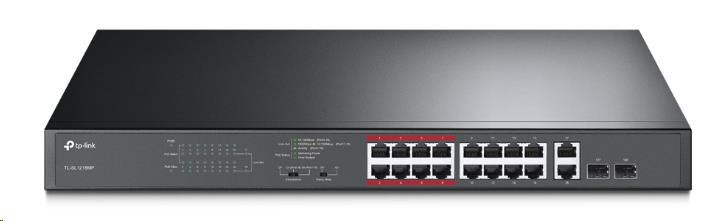 Levně TP-Link CCTV switch TL-SL1218MP (16x100Mb/s, 2xGbE/2xSFP combo uplink, 16xPoE+, 250W)