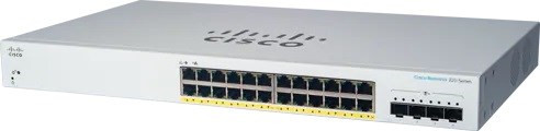 Levně Cisco switch CBS220-24FP-4X (24xGbE, 4xSFP+, 24xPoE+, 382W) - REFRESH
