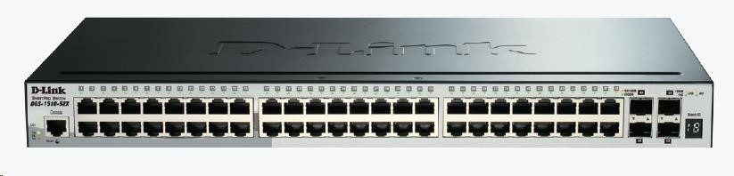 Levně D-Link DGS-1510-52X 52-Port Gigabit Stackable Smart Managed Switch, 48x gigabit RJ45, 4x 10G SFP+
