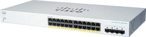 Cisco switch CBS220-24FP-4G (24xGbE, 4xSFP, 24xPoE+, 382W)