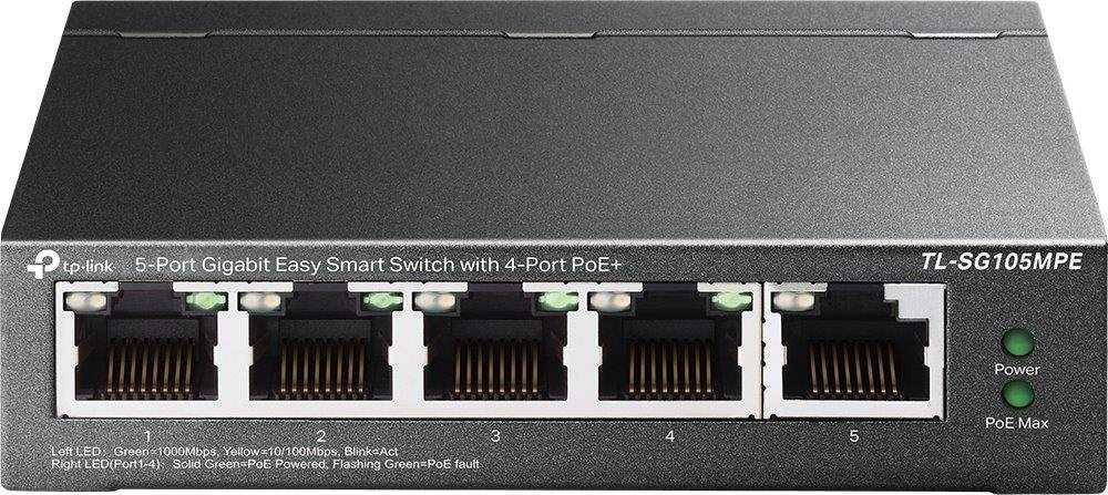 Levně TP-Link Easy Smart switch TL-SG105MPE (5xGbE, 4xPoE+, 120W, fanless)