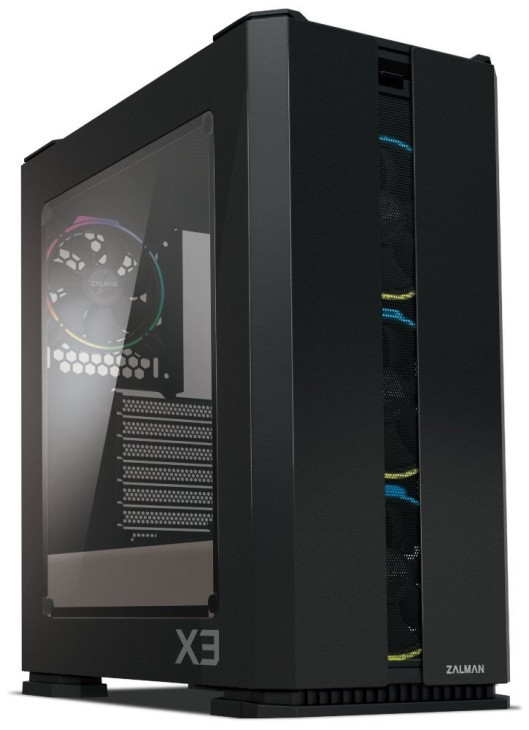 Levně Zalman case X3 černá, Skříň, Middle tower, bez zdroje, ATX, 2x USB 3.0, 2x USB 2.0, průhledná bočnice, ARGB ventilátory