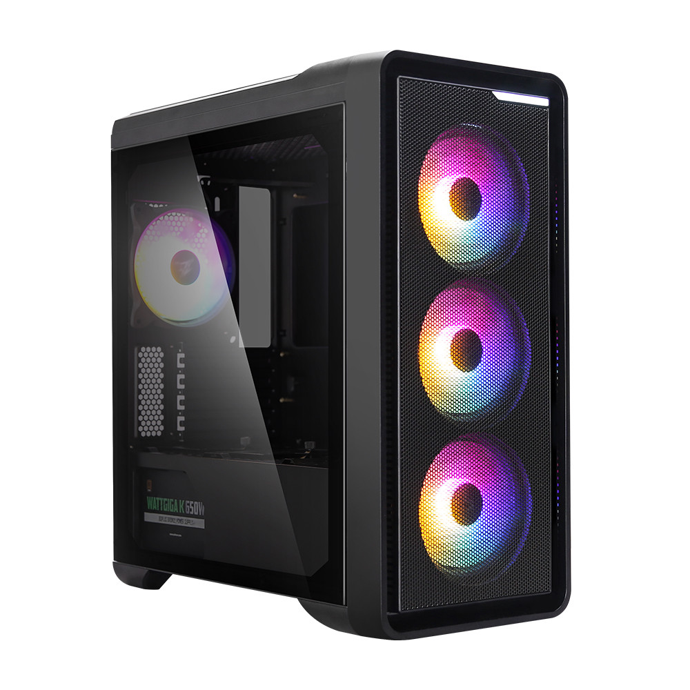 Levně Zalman case middletower M3 Plus RGB, bez zdroje, ATX, 1x USB 3.0, 2x USB 2.0, průhledná bočnice, černá
