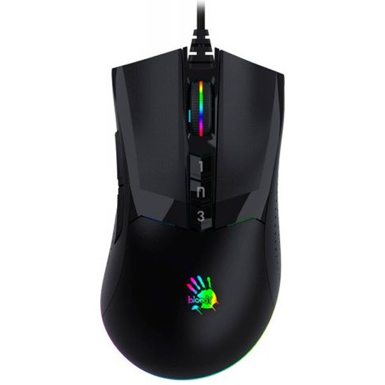 Levně A4tech BLOODY W90 Pro Activated, RGB podsvícená herní myš, 16000 DPI, černá, USB