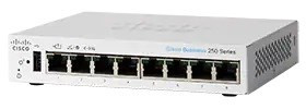 Cisco switch CBS250-8T-D (8xGbE, 1xPoE-in, fanless)