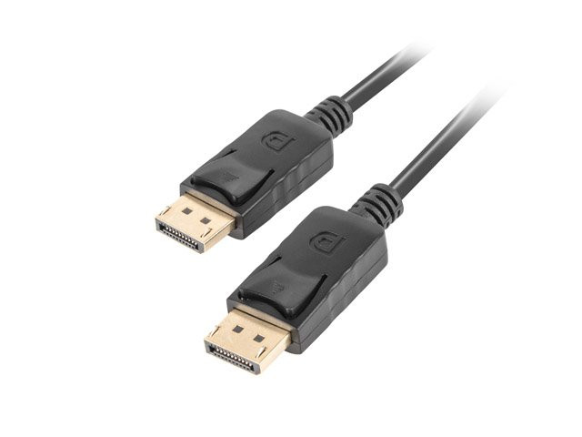 Levně LANBERG připojovací kabel DisplayPort 1.2 M/M, 4K@60Hz, délka 1,8m, černý, se západkou, zlacené konektory