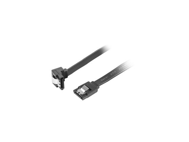 Levně LANBERG SATA III datový kabel (6GB/S) F / F 30cm, úhlový, kovová západka, černý