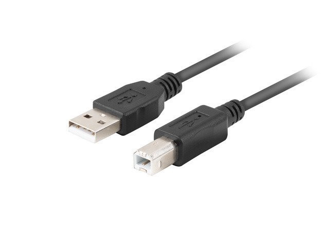 LANBERG USB-A (M) na USB-B (M) 2.0 kabel 1m, černý