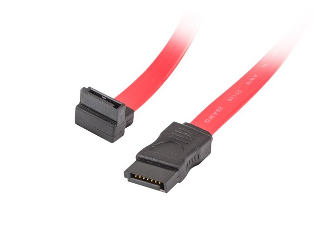 Levně LANBERG SATA III datový kabel (6GB/S) F / F 50cm, úhlový, červený