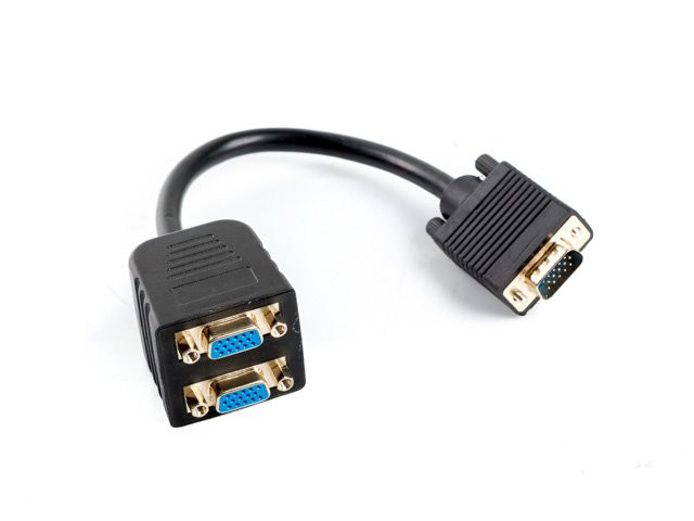 Levně LANBERG adaptér VGA (M) na 2x VGA (F) kabel 20cm, černý