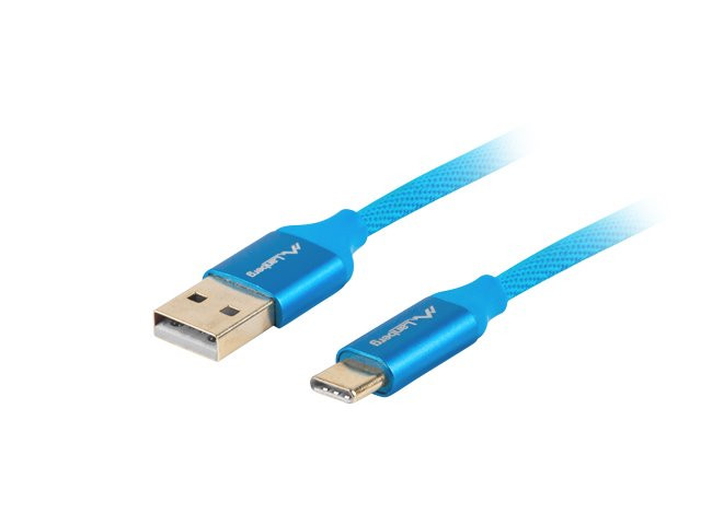Levně LANBERG USB-C (M) na USB-A (M) 2.0 kabel 0,5m, modrý