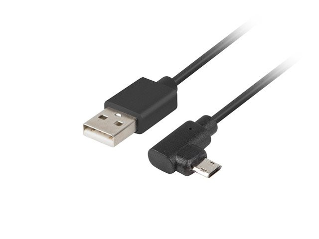 Levně LANBERG micro USB (M) na USB-A (M) 2.0 kabel 1,8m, černý, micro oboustranný samec pravoúhlý levý/pravý