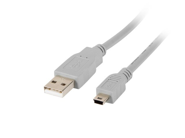 Levně LANBERG USB MINI (M) na USB-A (M) 2.0 kabel 1,8m, šedý (CANON)