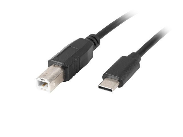 LANBERG USB-C (M) na USB-B (M) 2.0 kabel 1,8m, černý