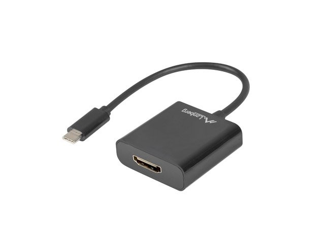 Levně LANBERG USB-C(M) 3.1 na HDMI(F) adaptér kabel 15CM (Displayport ALT MODE) černý