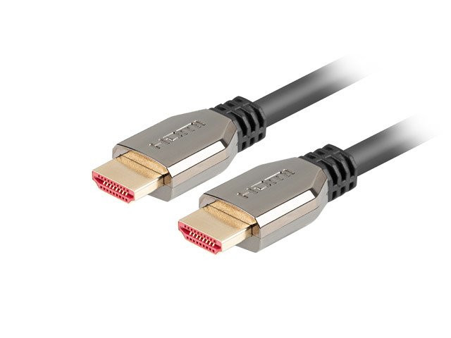 Levně LANBERG Ultra High Speed HDMI 2.1 kabel, 48 Gbps, 8K@60Hz, 5K@120Hz, délka 0,5m, černý, zlacené konektory