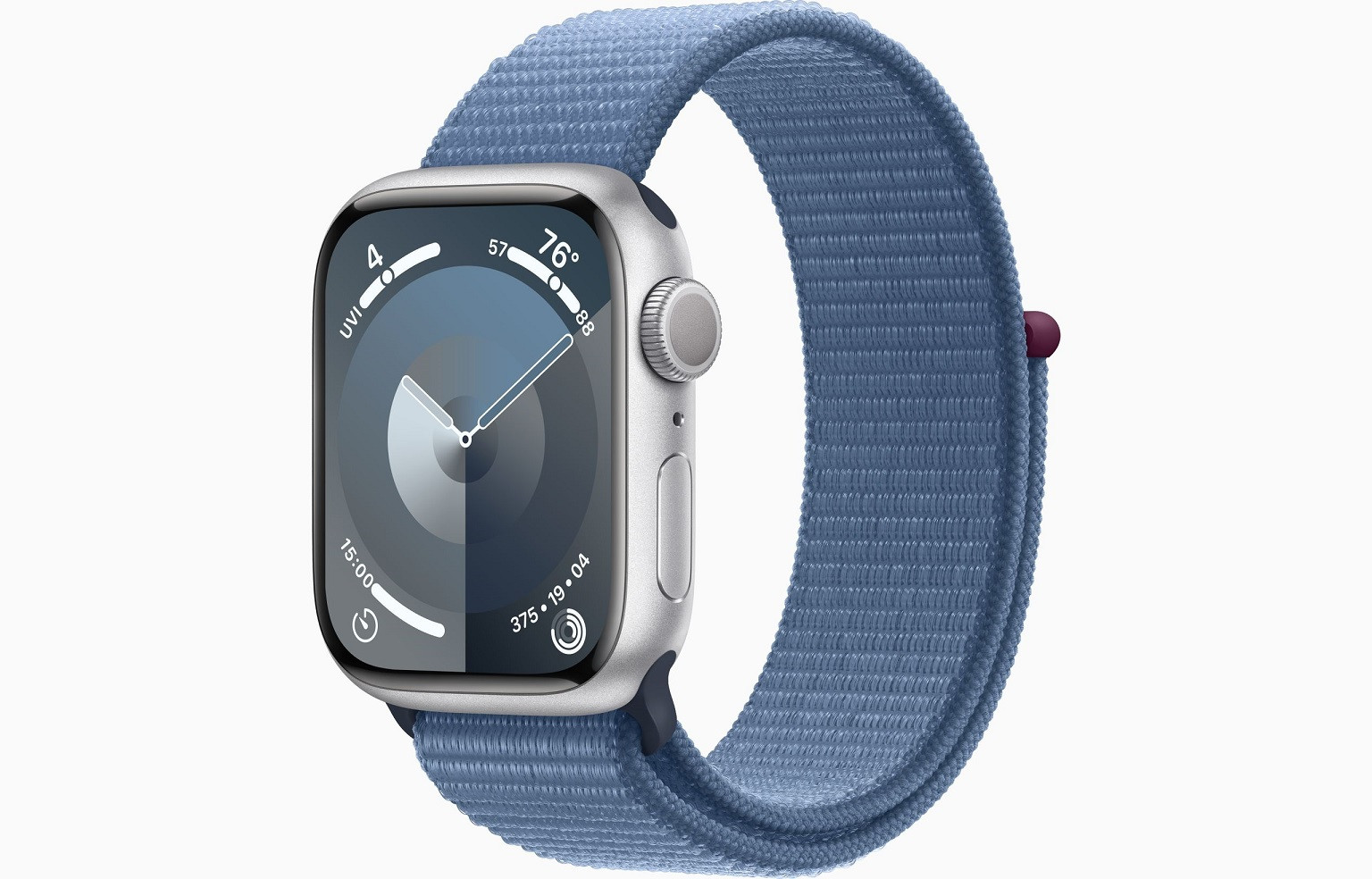 Levně Apple Watch S9/41mm/Silver/Sport Band/Winter Blue