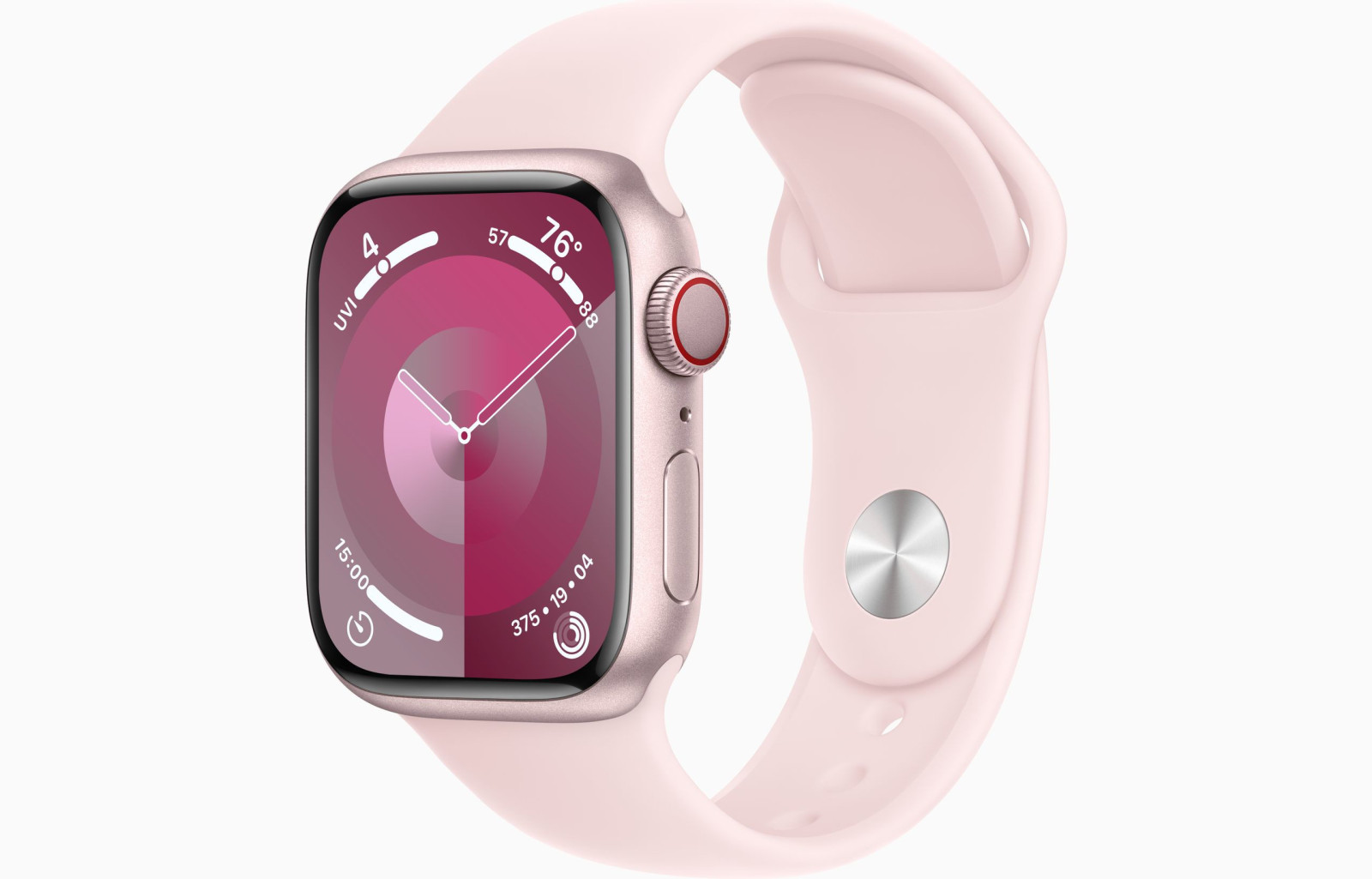 Levně Apple Watch S9 Cell/41mm/Pink/Sport Band/Light Pink/-M/L