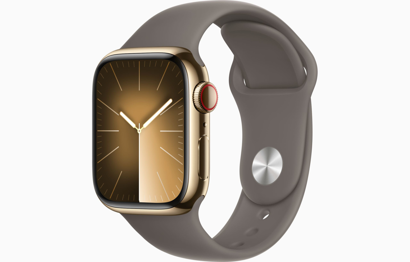 Levně Apple Watch S9 Cell/41mm/Gold/Sport Band/Clay/-M/L
