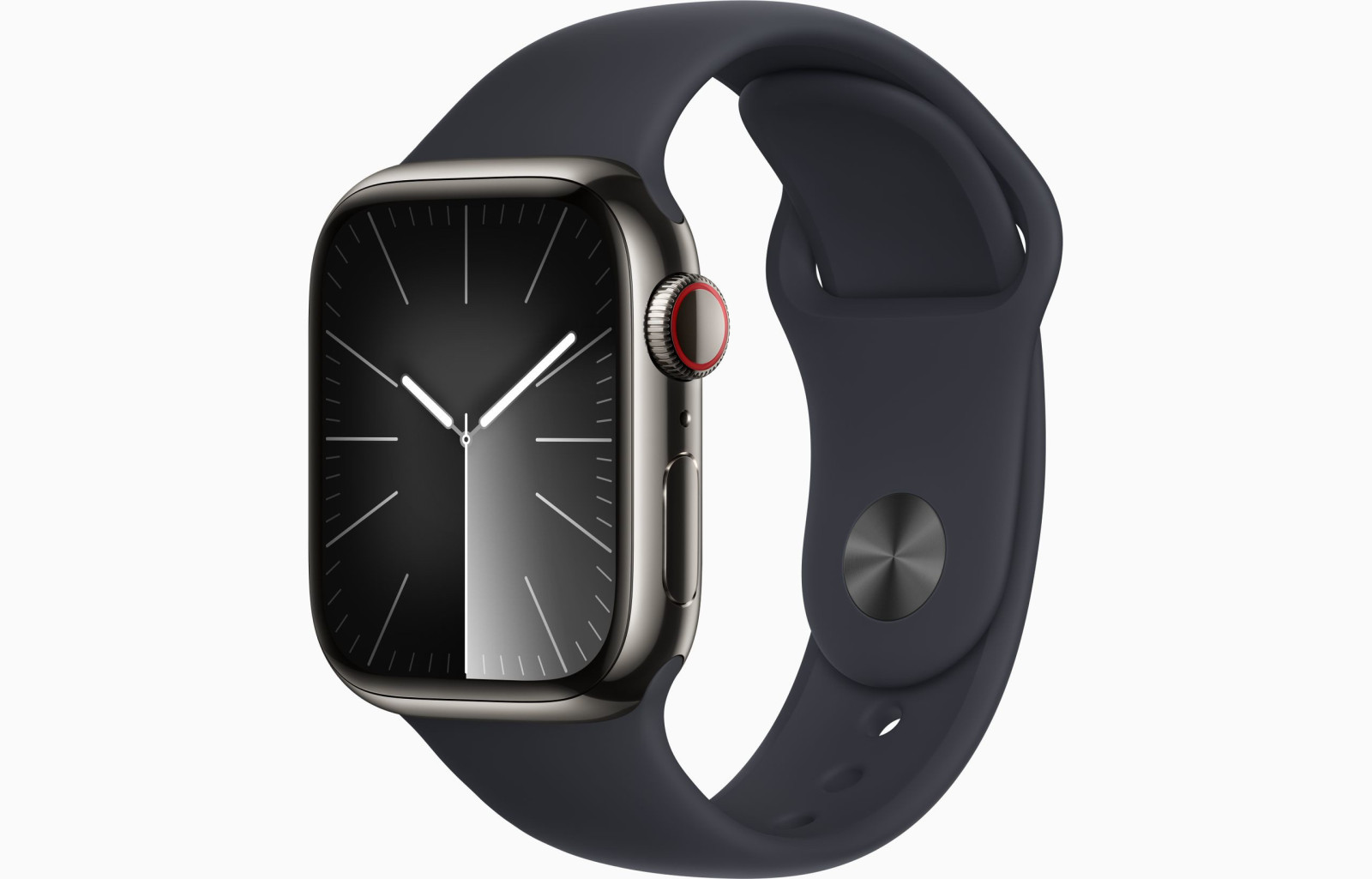Levně Apple Watch S9 Cell/41mm/Graphite/Sport Band/Midnight/-S/M