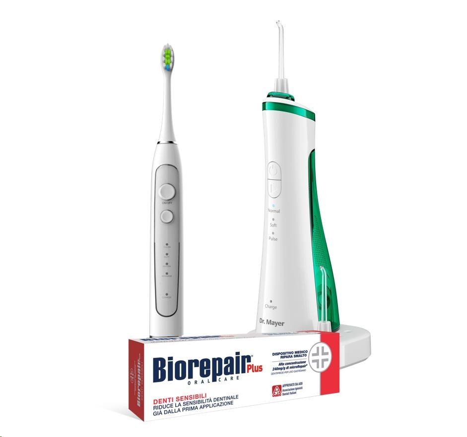 Dr. Mayer moderní set pro kompletní dentální hygienu - kartáček GTS2066 + sprcha WT3500 + zubní pasta Biorepair