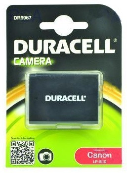 Levně DURACELL Baterie - DR9967 pro Canon LP-E10, černá/bílá, 1020 mAh, 7.4 V