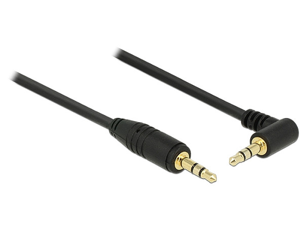 Levně Delock Stereo Jack Cable 3.5 mm 3 pin male > male angled 3 m black