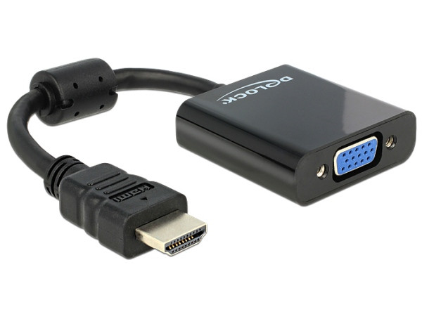 Levně Delock Adaptér HDMI-A samec > VGA samice černá