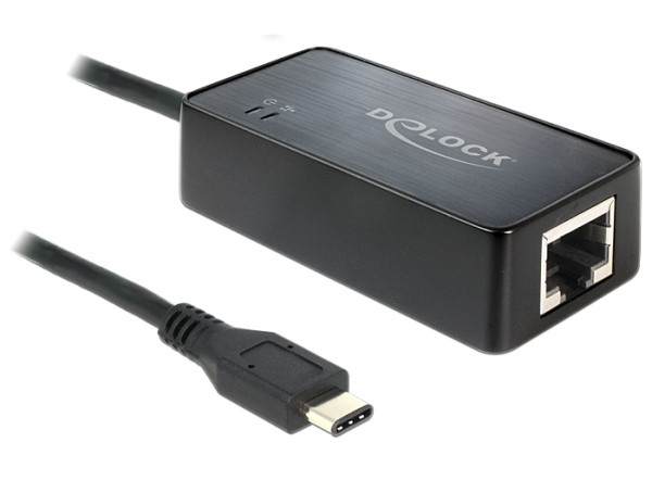 Delock adapter SuperSpeed USB (USB 3.1, Gen 1) s USB Type-C™ samec > Gigabit LAN 10/100/1000 Mb/s