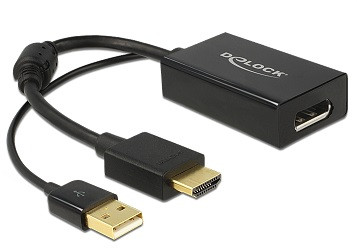 Levně Delock adaptér HDMI-A samec > Displayport 1.2 samice černá