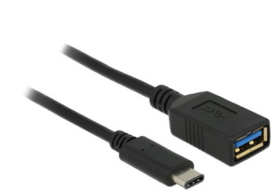 Levně Delock adaptér SuperSpeed USB (USB 3.1, Gen 1) USB Type-C™ samec > USB Type A samice 15 cm černý