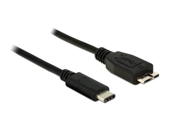 Levně Delock Černý SuperSpeed kabel USB 10 Gbps (USB 3.1, Gen 2) USB Type-C™ samec > USB type Micro-B samec 1 m