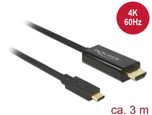 Levně Delock Kabel USB Type-C™ samec > HDMI samec (DP Alt Mód) 4K 60 Hz 3 m černý
