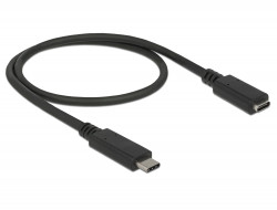 Levně Delock Prodlužovací kabel SuperSpeed USB (USB 3.1 Gen 1) USB Type-C™ samec > port samice 3 A 0,5 m černý