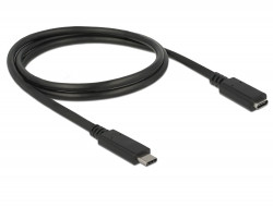 Levně Delock Prodlužovací kabel SuperSpeed USB (USB 3.1 Gen 1) USB Type-C™ samec > port samice 3 A 1,0 m černý