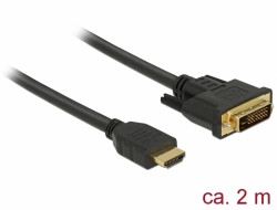 Levně Delock Kabel HDMI na DVI 24+1 obousměrný 2 m