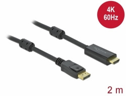 Levně Delock Kabel z Active DisplayPort 1.2 na HDMI, 4K, 60 Hz 2 m