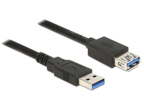 Levně Delock Prodlužovací kabel USB 3.0 Typ-A samec > USB 3.0 Typ-A samice 0,5 m černý