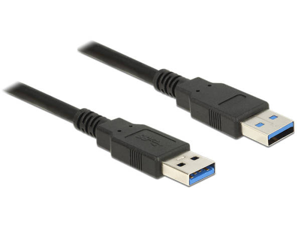 Levně Delock Kabel USB 3.0 Typ-A samec > USB 3.0 Typ-A samec 0,5 m černý