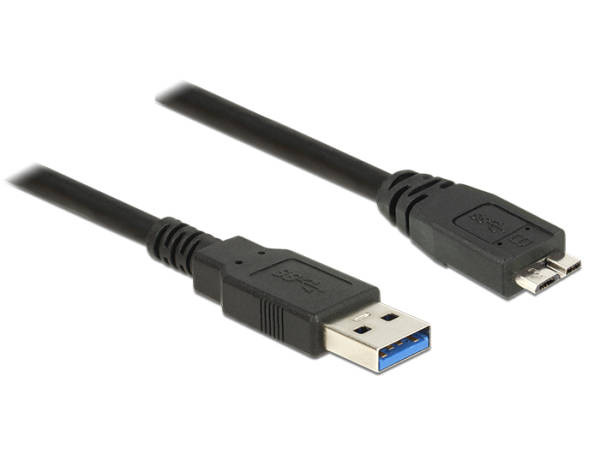 Levně Delock Kabel USB 3.0 Typ-A samec > USB 3.0 Typ Micro-B samec 0,5 m černý